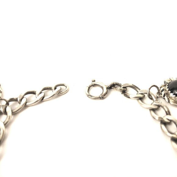 Native American Charm Bracelet 925 Sterling Silver Southwestern Vintage 7 1/8" - Picture 5 of 8